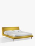 John Lewis Mid-Century Sweep Upholstered Bed Frame, Super King Size, Brushed Tweed Mustard