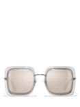 CHANEL Square Sunglasses CH4240 Grey/Mirror Clear
