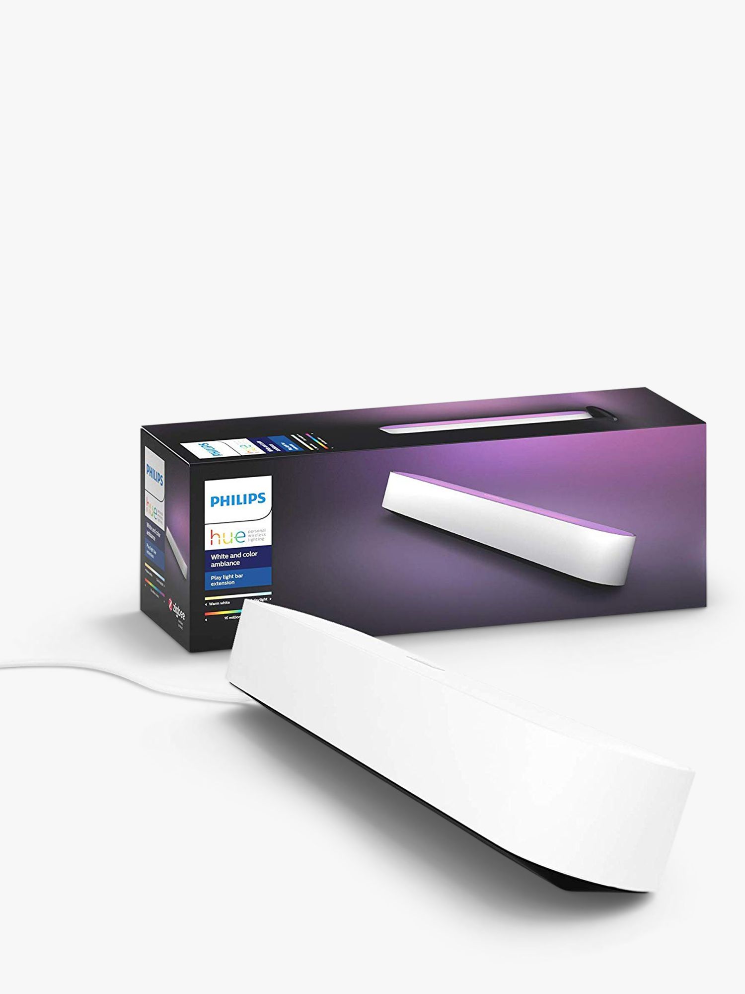Philips Hue White and Colour Ambiance Play Wireless Adjustable Colour Changing Light Bar Extension Pack, Single, White