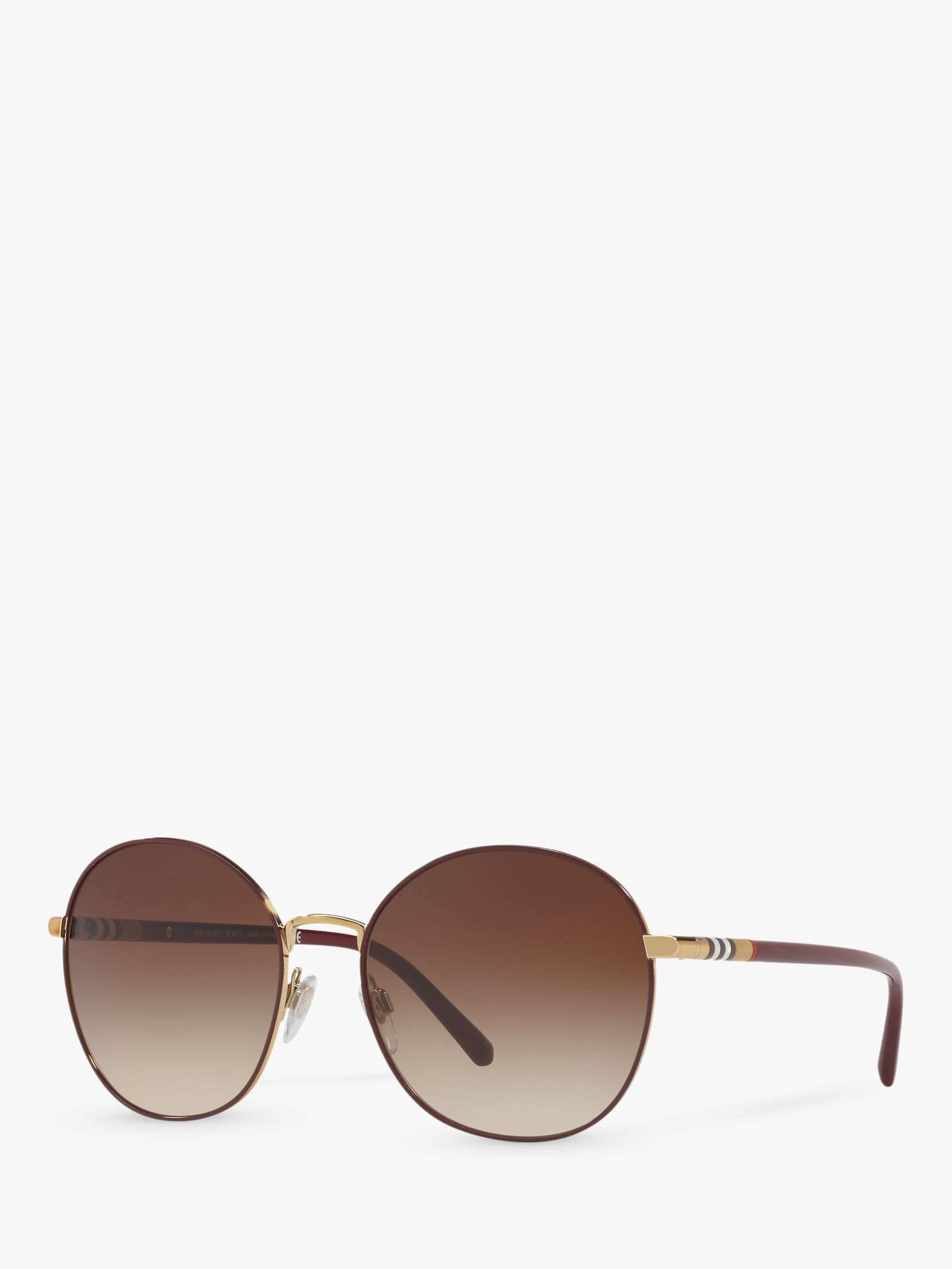 Round Sunglasses, Gold/Brown Gradient 