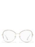 CHANEL Round Sunglasses CH4246H Gold/Clear