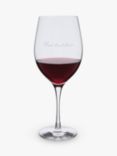 Dartington Crystal Personalised Bordeaux Red Wine Glass, Palace Script Font, 600ml