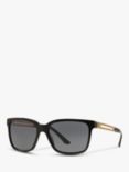 Versace VE4307 Men's Square Sunglasses, Black/Grey