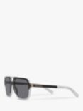 Dolce & Gabbana DG4354 Men's Polarised Square Sunglasses, Black Clear/Grey