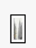 Jon Barker - Chrysler New York View Framed Print & Mount, 63.5 x 33.5cm, Grey/Multi