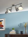 John Lewis SES LED 4 Spotlight Ceiling Bar, Grey