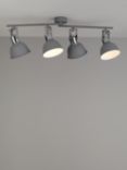 John Lewis SES LED 4 Spotlight Ceiling Bar, Grey