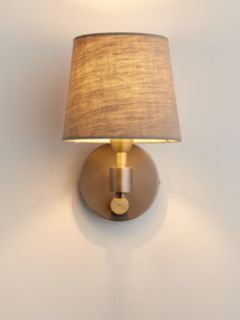 John Lewis Ansel Wall Light, Brass/Pewter
