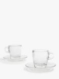 John Lewis ANYDAY Coffee Connoisseur Cappuccino Glass Cup & Saucer, Set of 2, 195ml, Clear