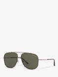 TOM FORD FT0693 Men's Benton Square Sunglasses, Silver/Green