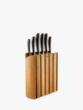 Robert Welch Signature Book Oak Wood Filled Knife Block & 6 Kitchen Knives