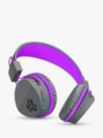 Jlab Audio JBuddies Studio Wireless Bluetooth Children's Volume Limiting Over-Ear Headphones with Mic/Remote, Graphite/Purple