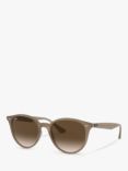 Ray-Ban RB4305 Unisex Oval Sunglasses, Opal Beige/Brown Gradient