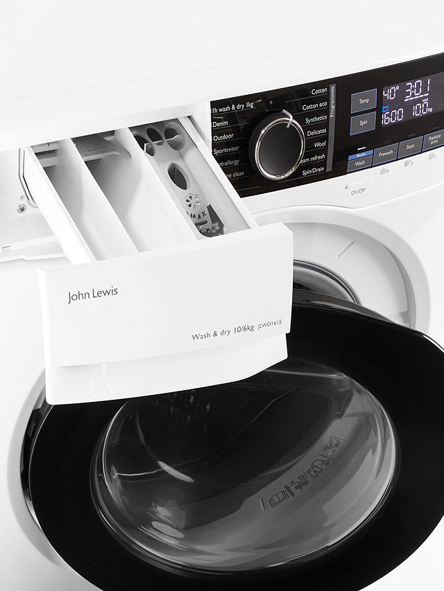 Buy John Lewis JLWD1615 Freestanding Washer Dryer, 10kg/6kg Load, 1600rpm Spin, White Online at johnlewis.com