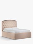 John Lewis Rouen Ottoman Storage Upholstered Bed Frame, Double, Cotton Effect Pink