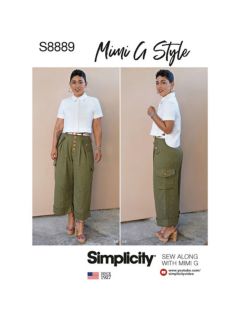 Simplicity Misses' Shirt and Wide Leg Trousers by Mimi G Style Sewing Pattern, 8889, H5