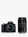 Canon EOS 250D Digital SLR Camera with 18-55mm & 75-300mm Lenses, 4K Ultra HD, 24.1MP, Wi-Fi, Bluetooth, Optical Viewfinder, 3" Vari-angle Touch Screen, Double Zoom Lens Kit, Black