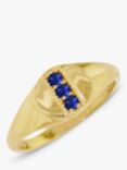 London Road 9ct Gold Sapphire Signet Ring, N