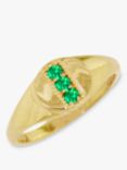 London Road 9ct Gold Emerald Signet Ring, M