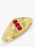 London Road 9ct Gold Ruby Signet Ring, M