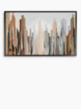 Gregory Lang - New York Skyline Framed Canvas, 64.5 x 124.5cm, Brown/Multi