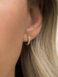 Leah Alexandra Cubic Zirconia Demi Hoop Earrings, Gold