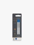 PARKER Quink Medium Rollerball Blue Ink Refills, Pack of 2