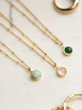 Daisy London Round Semi-Precious Healing Stone Bead Chain Pendant Necklace, Amazonite