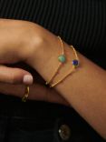 Daisy London Round Semi-Precious Healing Stone Bead Chain Bracelet, Amazonite