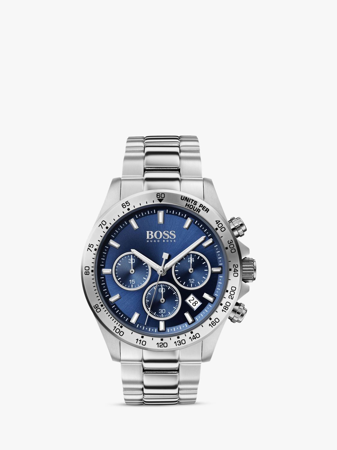 hugo boss watch silver with blue face