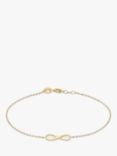 IBB 9ct Gold Infinity Chain Bracelet, Gold