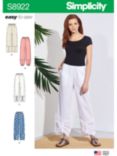 Simplicity Women's Pull On Trousers Sewing Pattern, 8922