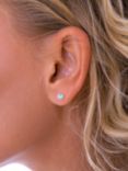 Nina B Sterling Silver Small Stone Stud Earrings