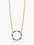Sif Jakobs Jewellery Biella Grande Open Circle Pendant Necklace, Gold/Multi