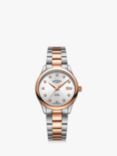 Rotary LB05094/70/D Women's Oxford Diamond Date Bracelet Strap Watch, Silver/Rose Gold