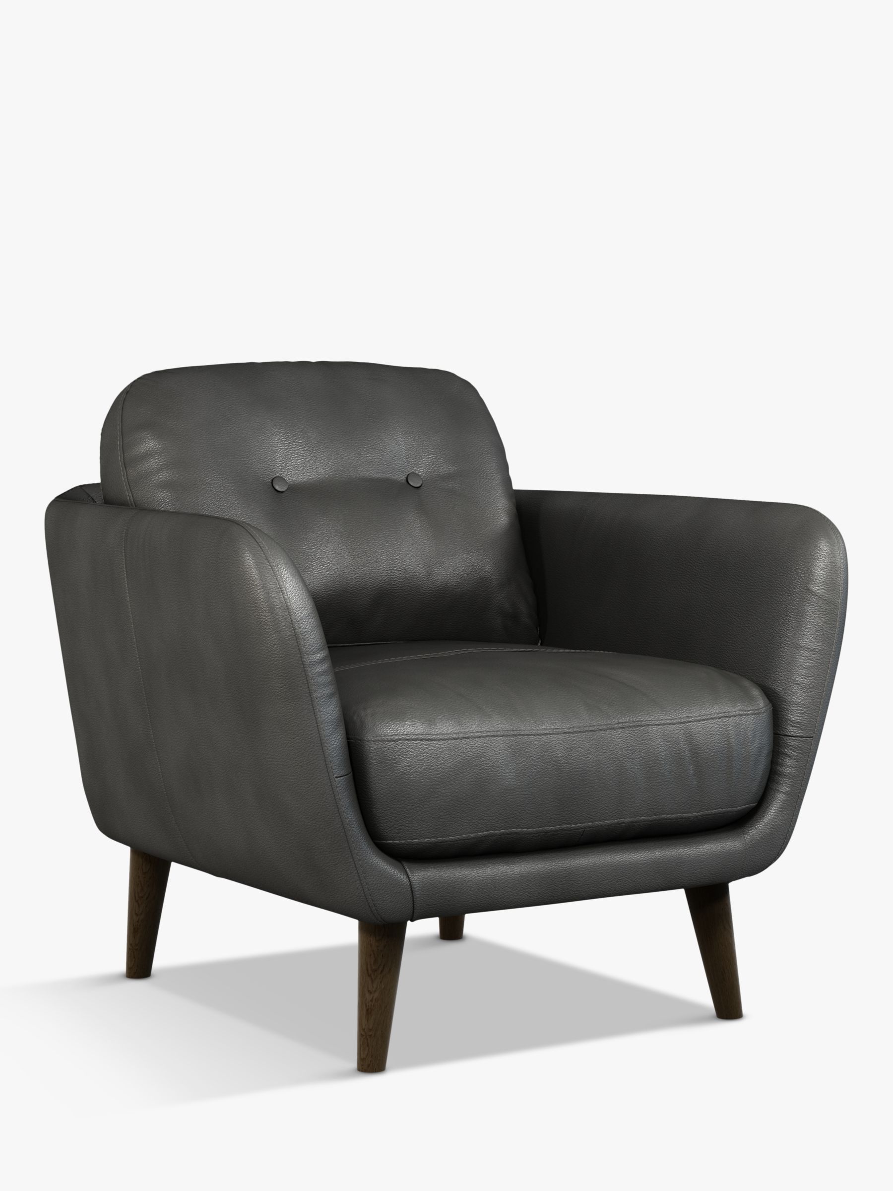 John Lewis Arlo Leather Armchair, Winchester Anthracite