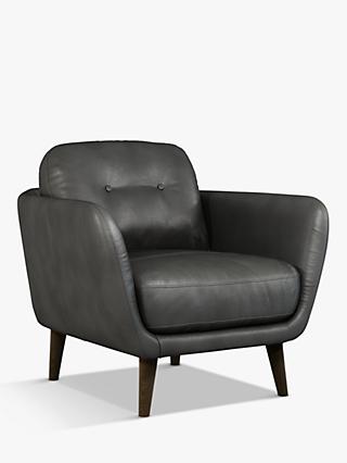 John Lewis Arlo Leather Armchair, Winchester Anthracite