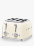 Smeg TSF03 4-Slice Toaster, Cream