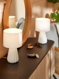 John Lewis Mini Luka Ceramic Table Lamps, Set of 2, White
