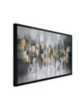 Thora - Hand-Painted Abstract Framed Canvas, 72 x 112cm, Yellow/Grey