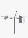 Brabantia Lift-O-Matic Rotary Clothes Outdoor Airer Washing Line with Ground Spike, Cover, Peg Bag and Pegs, 50m, Anthracite