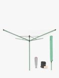 Brabantia Lift-O-Matic Rotary Clothes Outdoor Airer Washing Line with Ground Spike, Cover, Peg Bag and Pegs, 50m