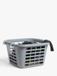 John Lewis ANYDAY Recycled Plastic Square Laundry Basket, Grey