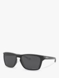 Oakley OO9448 Men's Sylas Prizm Polarised Rectangular Sunglasses, Black