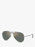 Ray-Ban RB8125 Unisex Aviator Gradient Sunglasses, Metallics