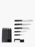 Joseph Joseph Elevate Filled Slim Knife Block & 5 Stainless Steel Knives with Sharpener