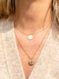 Estella Bartlett Hammered Disc Pendant Necklace, Gold