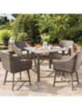 KETTLER LaMode 4 Seat Garden Dining Table and Chairs Set, Brown