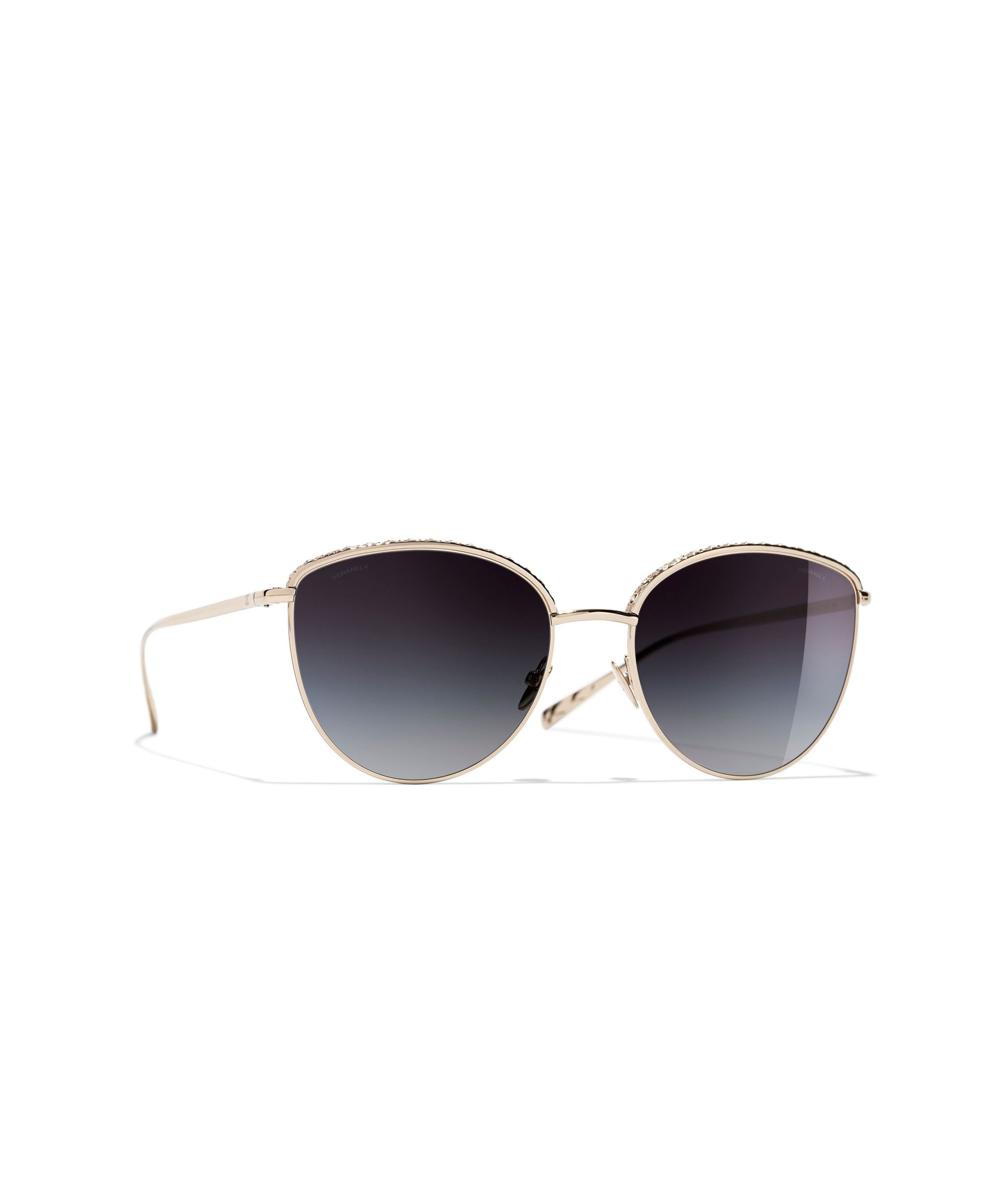 CHANEL Butterfly Sunglasses CH4258B Gold/Black Gradient at John Lewis &  Partners