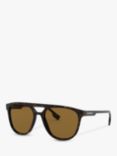 Burberry BE4302 Men's Polarised Square Sunglasses, Dark Havana/Brown